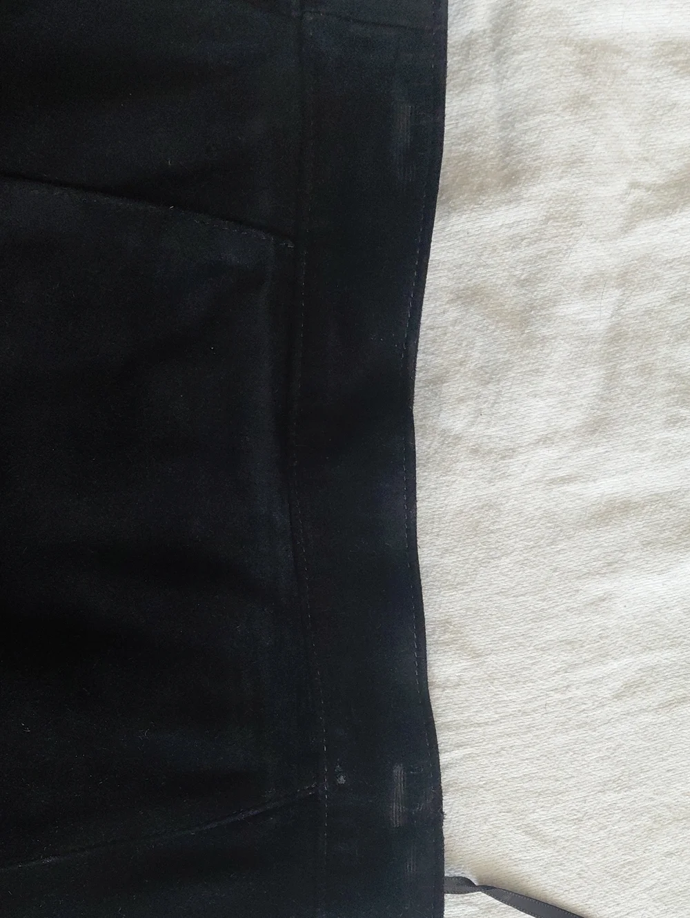 Vintage Genuine Suede Leather Pencil Skirt Black Size 9 High Waist